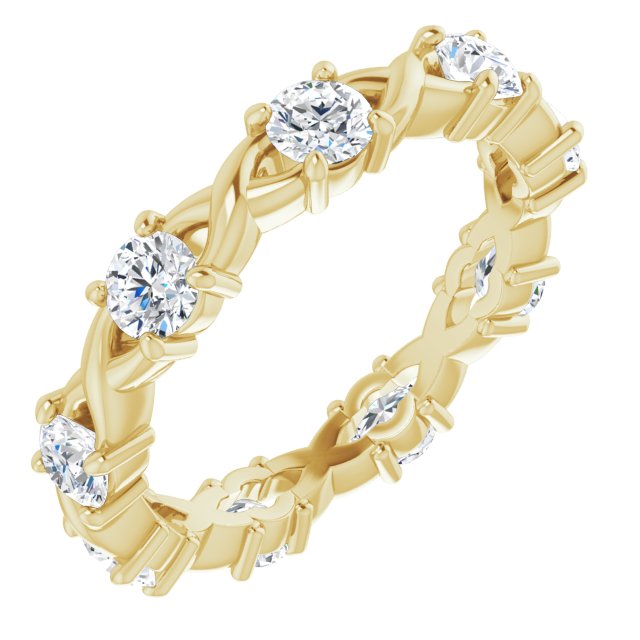 0.90 ct. Round Diamond Twist Design Eternity Band-VIRABYANI